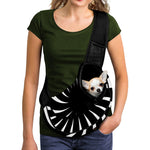 Black And White Vortex Swirl Print Pet Sling Carrier