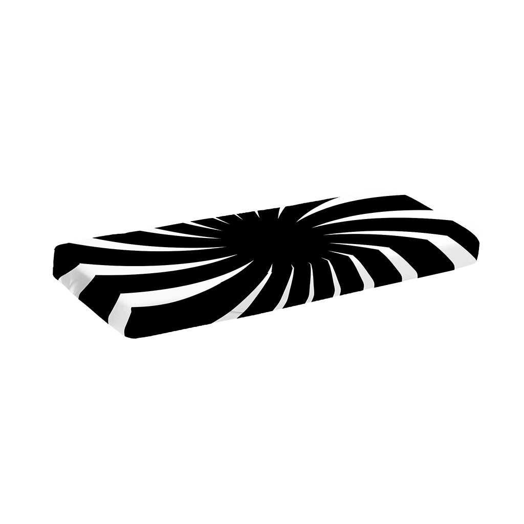 Black And White Vortex Swirl Print Piano Keyboard Cover