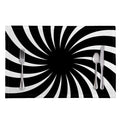 Black And White Vortex Swirl Print Placemat