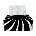 Black And White Vortex Swirl Print Rectangle Tissue Box Cover