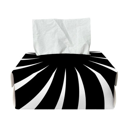 Black And White Vortex Swirl Print Rectangle Tissue Box Cover