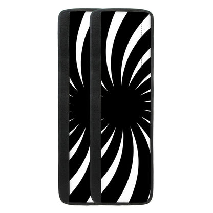 Black And White Vortex Swirl Print Refrigerator Handle Covers