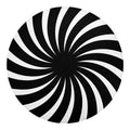Black And White Vortex Swirl Print Round Blanket
