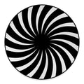 Black And White Vortex Swirl Print Round Floor Mat