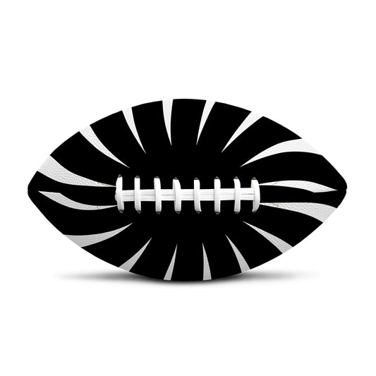 Black And White Vortex Swirl Print Rugby Ball