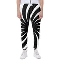 Black And White Vortex Swirl Print Joggers