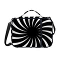 Black And White Vortex Swirl Print Shoulder Strap Bible Bag