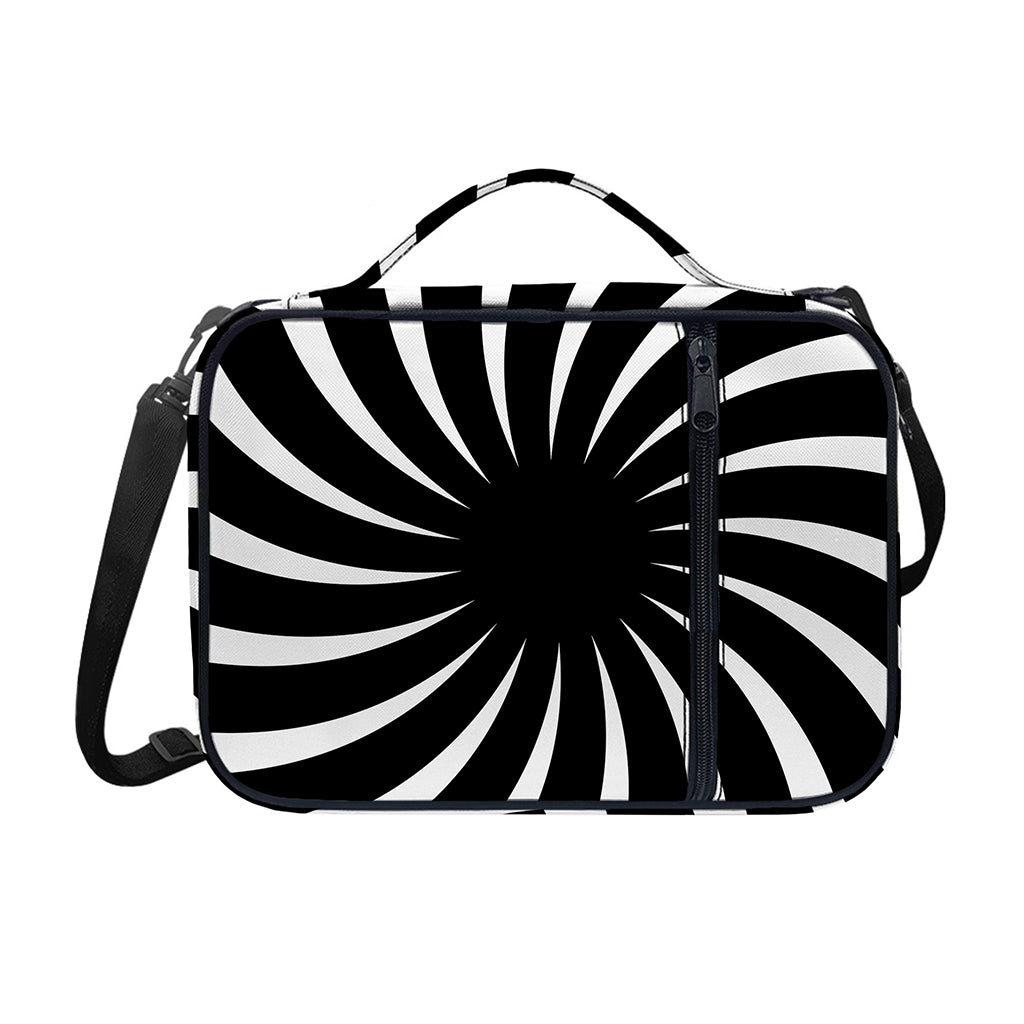 Black And White Vortex Swirl Print Shoulder Strap Bible Bag
