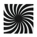 Black And White Vortex Swirl Print Silk Bandana
