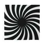 Black And White Vortex Swirl Print Silk Bandana