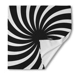 Black And White Vortex Swirl Print Silk Bandana