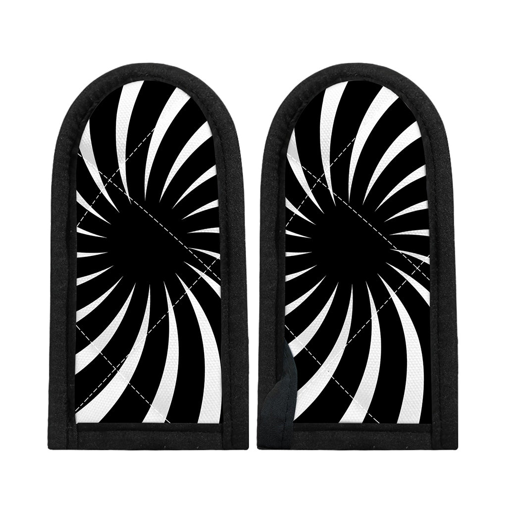 Black And White Vortex Swirl Print Skillet Handle Cover