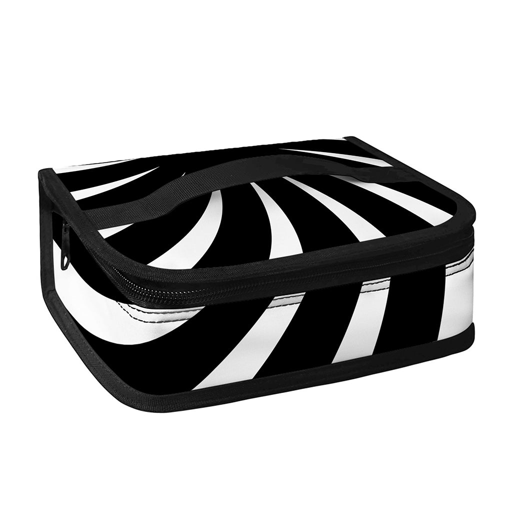 Black And White Vortex Swirl Print Small Lunch Bag