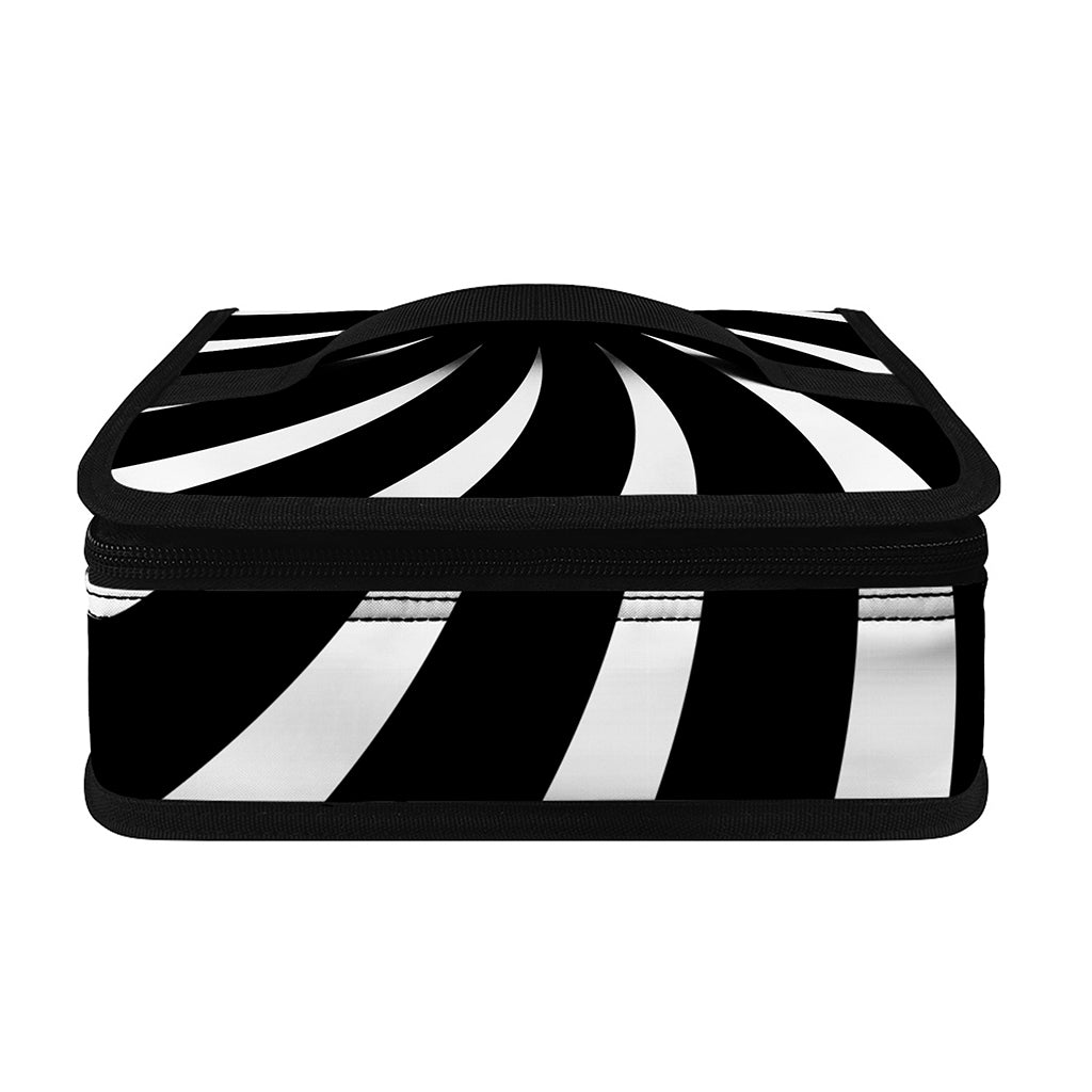 Black And White Vortex Swirl Print Small Lunch Bag
