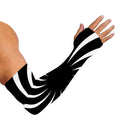 Black And White Vortex Swirl Print Sun Protection Arm Sleeves