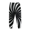 Black And White Vortex Swirl Print Sweatpants