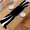 Black And White Vortex Swirl Print Table Runner
