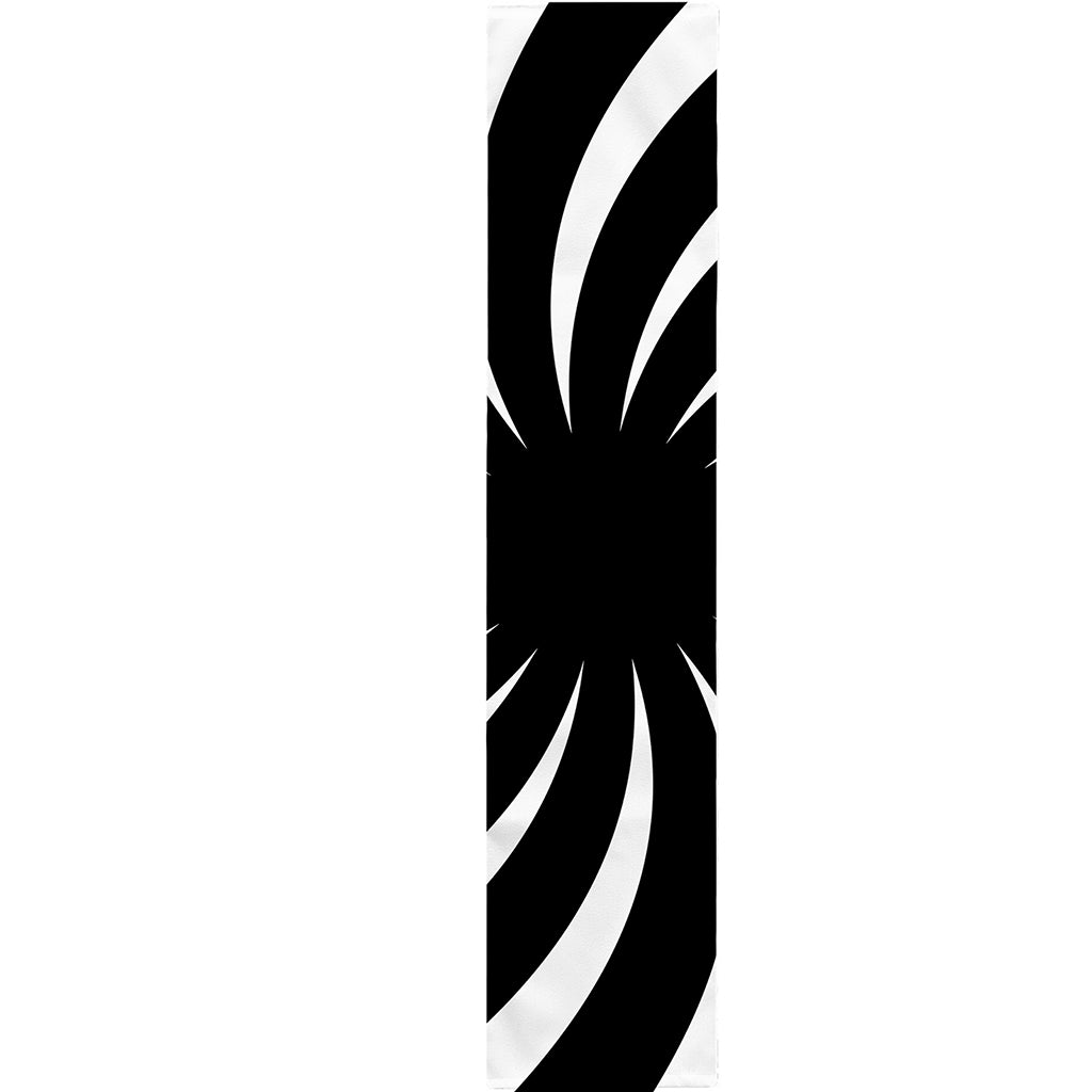 Black And White Vortex Swirl Print Table Runner