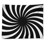 Black And White Vortex Swirl Print Tapestry