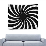 Black And White Vortex Swirl Print Tapestry