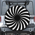 Black And White Vortex Swirl Print Tire Cover