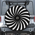 Black And White Vortex Swirl Print Tire Cover With Camera Hole