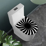 Black And White Vortex Swirl Print Toilet Lid Cover