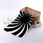 Black And White Vortex Swirl Print Towel