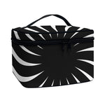 Black And White Vortex Swirl Print Travel Makeup Bag