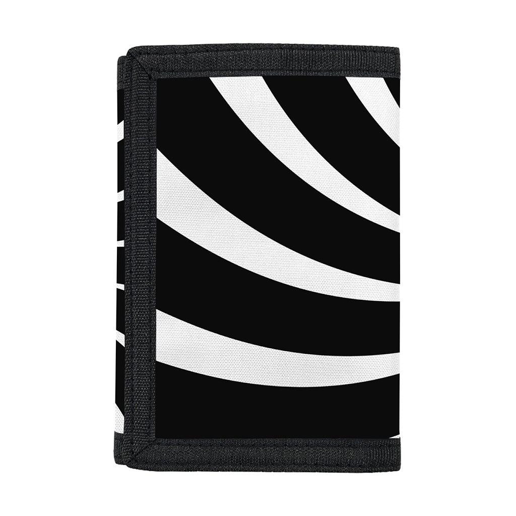 Black And White Vortex Swirl Print Trifold Wallet