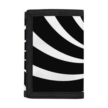 Black And White Vortex Swirl Print Trifold Wallet