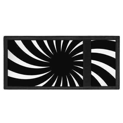 Black And White Vortex Swirl Print Trifold Wallet