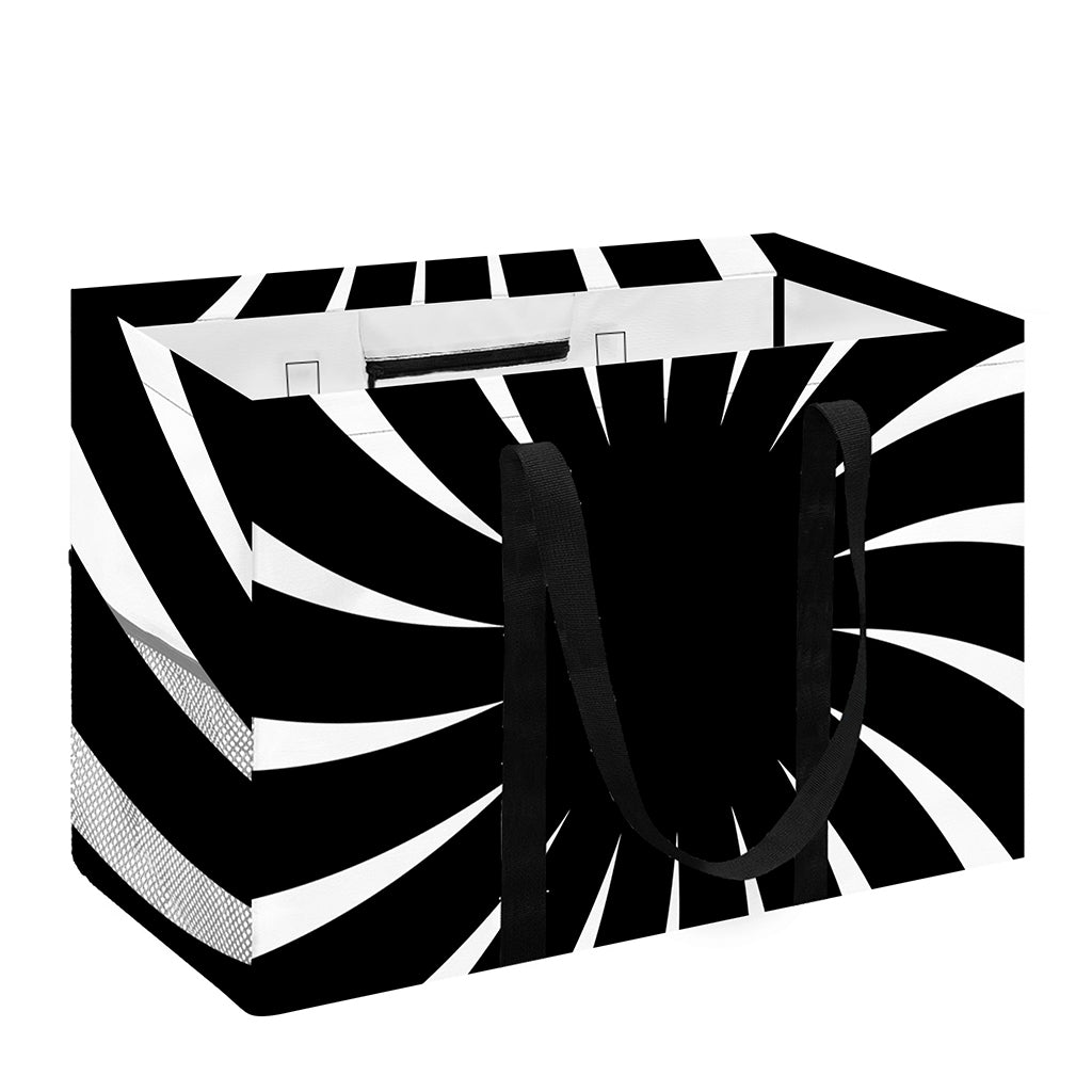 Black And White Vortex Swirl Print Utility Tote Bag