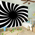Black And White Vortex Swirl Print Wall Sticker