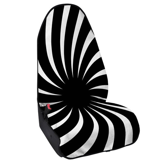 Black And White Vortex Swirl Print Waterproof Car Seat Cover