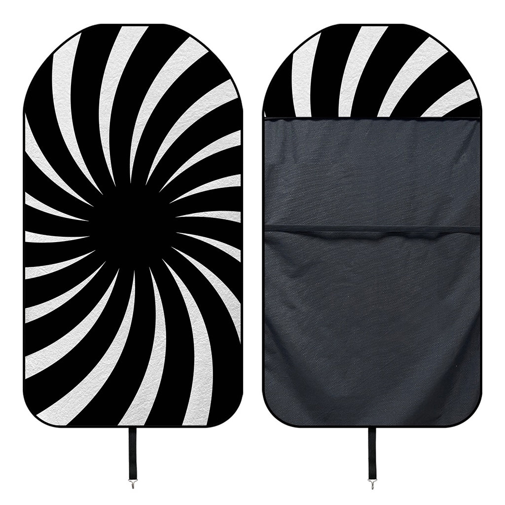 Black And White Vortex Swirl Print Waterproof Car Seat Cover