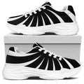 Black And White Vortex Swirl Print White Chunky Shoes