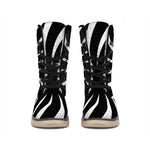 Black And White Vortex Swirl Print Winter Boots