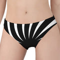 Black And White Vortex Swirl Print Women's Panties