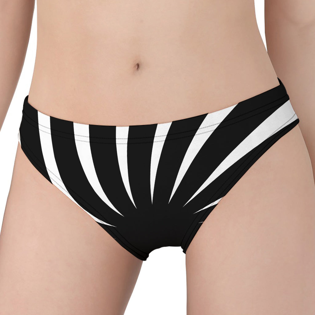 Black And White Vortex Swirl Print Women's Panties
