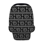 Black And White Warli Tribal Print Baby Seat Cover