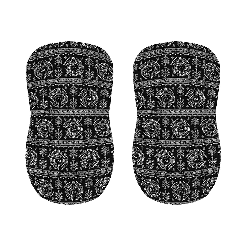 Black And White Warli Tribal Print Bar Stool Covers