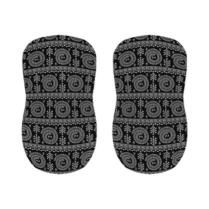 Black And White Warli Tribal Print Bar Stool Covers