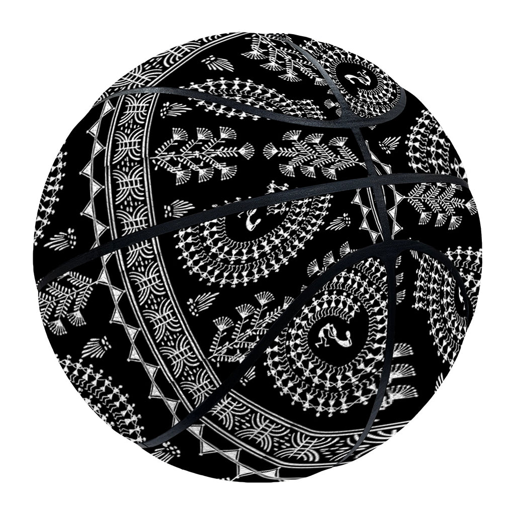 Black And White Warli Tribal Print Basketball