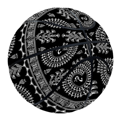 Black And White Warli Tribal Print Basketball