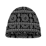 Black And White Warli Tribal Print Beanie