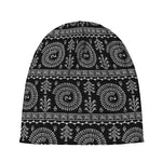 Black And White Warli Tribal Print Beanie