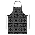Black And White Warli Tribal Print Bib Apron With Pocket