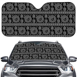 Black And White Warli Tribal Print Car Windshield Sun Shade