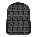 Black And White Warli Tribal Print Casual Backpack